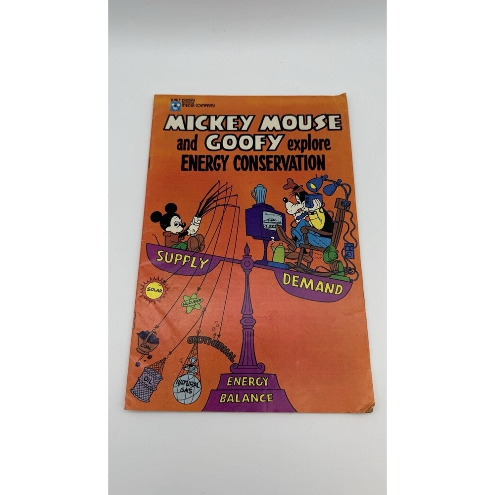 Mickey Mouse And Goofy Explore Energy Conservation 1978 Giveaway